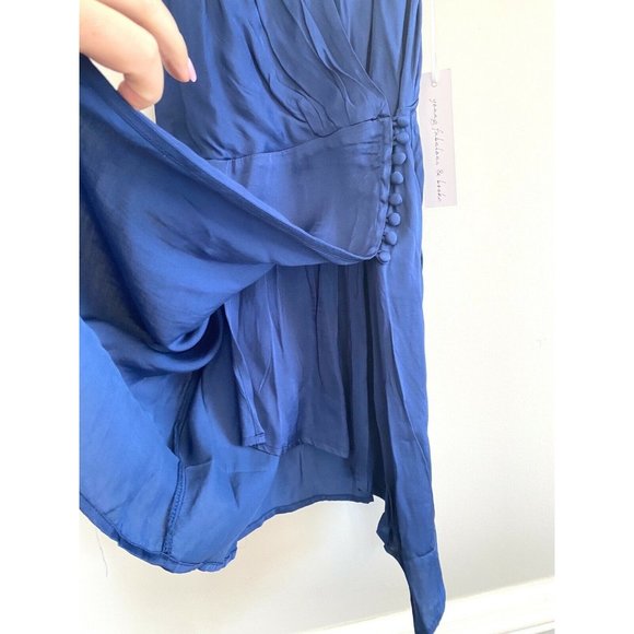 Young Fabulous & Broke Jameson Cocktail Mini Wrap Slip Dress Jewel Tone … - Picture 5 of 6